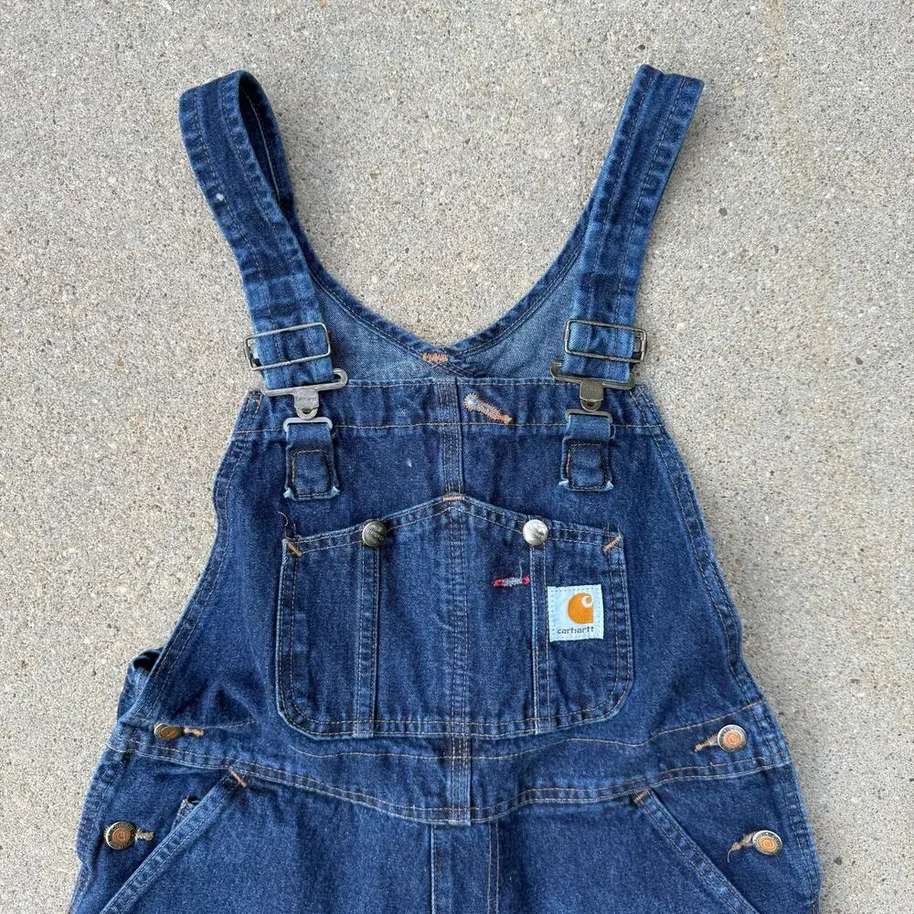 Carhartt 6x32 Womens Washed Denim Blue Jean Bib Overalls WR007 HDK - Picture 2 of 10
